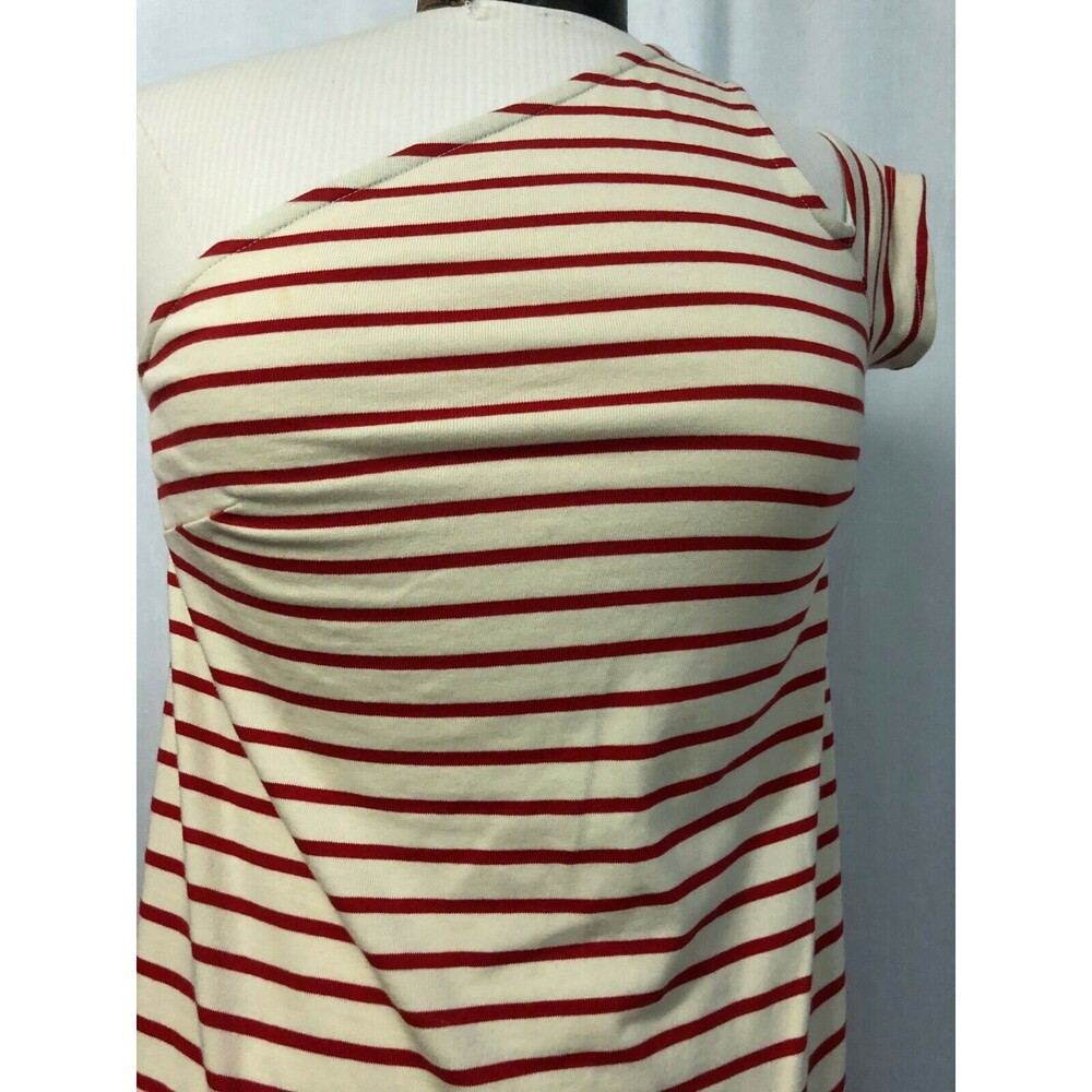 Anthropologie Maeve Marketa One-Shoulder Red Stripe Dress Size XS NWOT - Picture 2 of 5